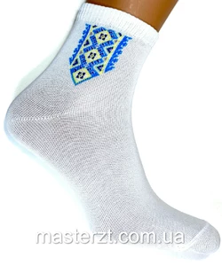 Шкарпетки жіночі демісезонні хб Мастер Вишиванка білі середні