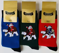 Шкарпетки чоловічі махрові 25-27 ТМ "MASTER" БЕЗШОВНІ  НОВОРІЧНІ ВИСОКІ Шкарпетки чоловічі махрові 25-27 ТМ "MASTER" БЕЗШОВНІ  НОВОРІЧНІ ВИСОКІ