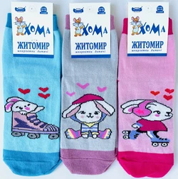 16-18, Шкарпетки ДИТЯЧІ ДЕМІСЕЗОННІ ТМ "ХОМА"  ДІВЧИНКА Зайка на роликах 16-18, Шкарпетки ДИТЯЧІ ДЕМІСЕЗОННІ ТМ "ХОМА"  ДІВЧИНКА Зайка на роликах