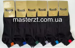 Шкарпетки чоловічі Мастер 27-29р БЕЗШОВНІ чор з яскравою полоскою на борту