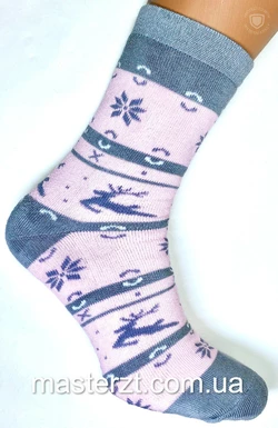Шкарпетки жіночі махрові хб олені смужка MASTER