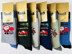 Шкарпетки чоловічі махрові 27-29 ТМ "MASTER" БЕЗШОВНІ  НОВОРІЧНІ ВИСОКІ Шкарпетки чоловічі махрові 27-29 ТМ "MASTER" БЕЗШОВНІ  НОВОРІЧНІ ВИСОКІ