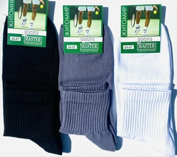 Шкарпетки чоловічі Мастер 25-27 ТМ" MASTER"(чорні, білі, сірі) високий борт однотонні¶