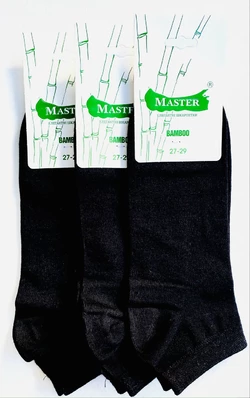 Шкарпетки чоловічі Мастер 27-29 демісезонні ТМ "MASTER"  БЕЗШОВНІ  короткі чорні бамбук¶