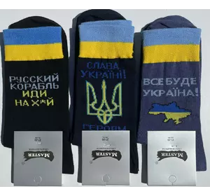 Шкарпетки чоловічі патріотичні 27-29р Мастер хб демісезонні Шкарпетки чоловічі патріотичні 27-29р Мастер хб демісезонні