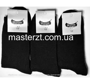Шкарпетки чоловічі махрові чорні 27-29  х/б класика ТМ "MASTER"