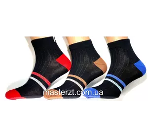 Шкарпетки чоловічі Мастер 25-27р укорочені чорні з двома смужками¶