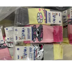 Шкарпетки дитячі махрові 12-14, дівчинка (мікс), ТМ "Хома" 5004