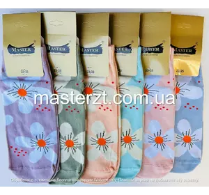 Шкарпетки жіночі демісезонні безшовні хб Мастер квіти