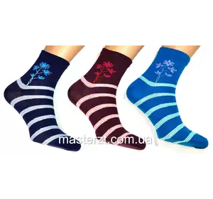 Шкарпетки жіночі ДЕМІСЕЗОННІ ТМ "MASTER" без гумки квітка з смужкою¶ Шкарпетки жіночі ДЕМІСЕЗОННІ ТМ "MASTER" без гумки квітка з смужкою¶