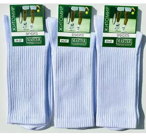 Шкарпетки чоловічі Мастер 25-27р демісезонні білі висока ГУМКА