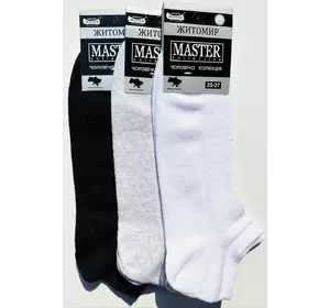 Шкарпетки чоловічі сітка 25-27 ТМ "MASTER" асорті укорочені  х\п¶
