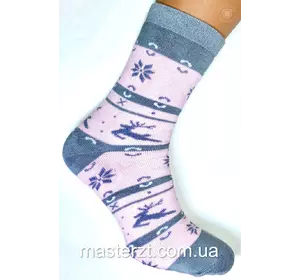 Шкарпетки жіночі махрові хб олені смужка MASTER Шкарпетки жіночі махрові хб олені смужка MASTER