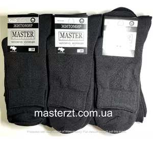 Шкарпетки чоловічі сітка 25р ТМ "MASTER" сітка чорні високі класика х\п¶