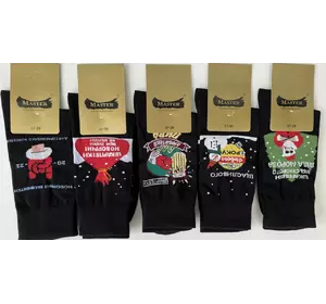 Шкарпетки чоловічі Мастер 27-29 демісезонні ТМ "MASTER" БЕЗшовні новорічні високі